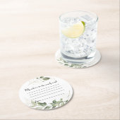 Greenery Wedding Advice Round Paper Onderzetter (Insitu)