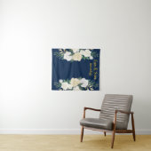 Greenery Wedding Backdrop Gold Navy Foto Booth Wandkleed (In Situ (horizontaal))