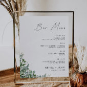 Greenery Wedding Bar Menu Sign Sjabloon Poster