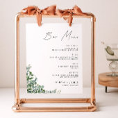 Greenery Wedding Bar Menu Sign Sjabloon Poster