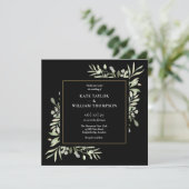 Greenery Wedding Botanical Waterverf Invitation Kaart (Staand voorkant)
