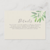 Greenery Wedding Details Kaart (Voorkant)