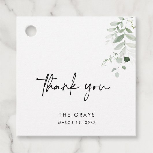 Greenery Wedding Favor Label (Voorkant)