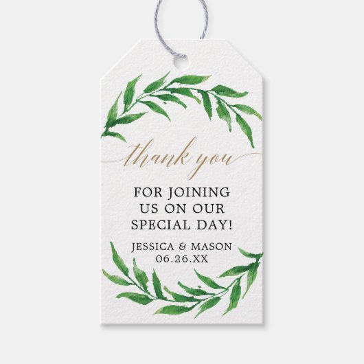 Greenery Wedding Favor Label Cadeaulabel (Voorkant)