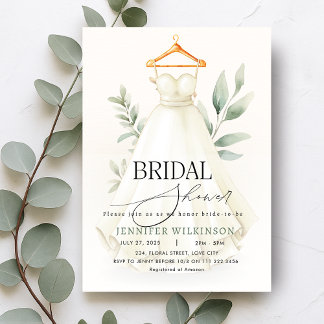 Greenery Wedding Gown Dress Vrijgezellenfeest Kaart