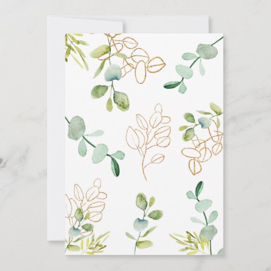 Greenery Wedding Invitation Eucalyptus We doen dat Kaart (Achterkant)