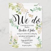 Greenery Wedding Invitation Eucalyptus We doen dat Kaart (Voorkant / Achterkant)
