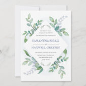Greenery Wedding Invitation Kaart (Voorkant)