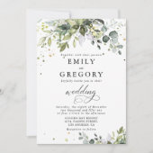 Greenery Wedding Invitation Kaart (Voorkant)