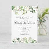 Greenery Wedding Invitation Kaart (Staand voorkant)
