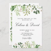 Greenery Wedding Invitation Kaart (Voorkant / Achterkant)