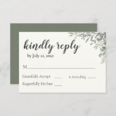 Greenery Wedding Invitation Reply Kaart (Voorkant / Achterkant)