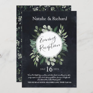 Greenery Wedding Invite, Evening Reception Kaart