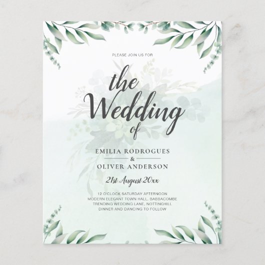 Greenery Wedding Invitting Website RSVP QR CODE Flyer (Voorkant)