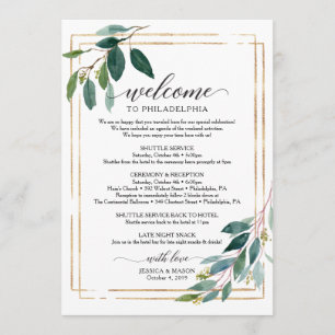 Greenery Wedding Itinerary - Wedding Welcome Programma