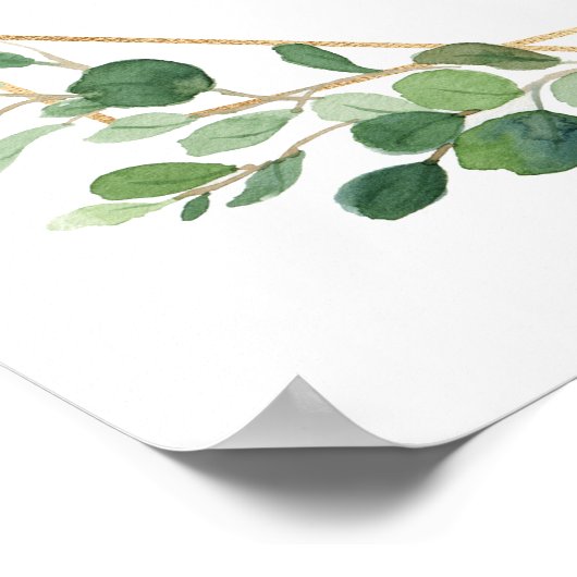 Greenery Wedding Love is lief party sign Poster (Hoek)