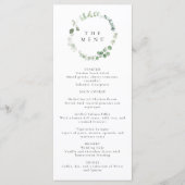 Greenery Wedding Menu (Voorkant)