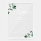 Greenery Wedding Orde van Evenementen Acryl Bord (Voorkant)