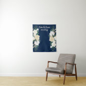 Greenery Wedding Photo Booth Backdrop Navy Blue Wandkleed (In situ)