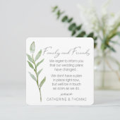 Greenery Wedding Postponed - Change of Planans Kaart (Staand voorkant)