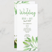 Greenery Wedding Program Programma (Voorkant / Achterkant)