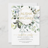 Greenery Wedding Receptie Uitnodiging (Voorkant)