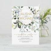 Greenery Wedding Receptie Uitnodiging (Staand voorkant)