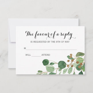 Greenery Wedding Response Cards Sjabloon
