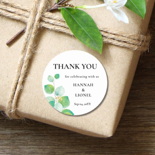 Greenery Wedding Ronde Sticker