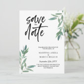 Greenery Wedding Save the date Uitnodiging (Staand voorkant)