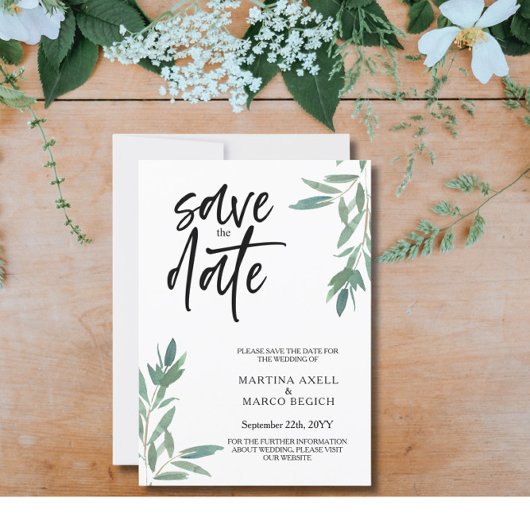 Greenery Wedding Save the date Uitnodiging