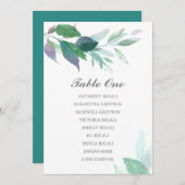 Greenery Wedding Seating Chart, Table Plan Kaart (Voorkant / Achterkant)