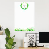 Greenery Wedding Seating Plan blanco DIY sjabloon Poster (Thuiskantoor)