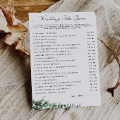 Greenery Wedding Shoe Game Sjabloon, Kaart