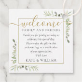 Greenery Wedding Welcome Gift Basket Bag Bedankjes Labels (Achterkant)