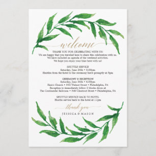 Greenery Wedding Welcome Itinerary Letter Programma