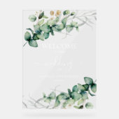 Greenery Wedding Welkom Acryl Bord (Voorkant)