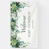 Greenery Welcome baby Banner backdrop (Verticaal)