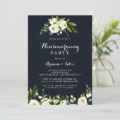 Greenery White Autumn Floral Housewarming Party Kaart (Staand voorkant)