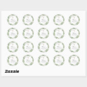 Greenery White Floral Baptisme Ronde Sticker (Vel)
