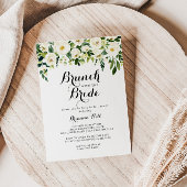 Greenery White Floral Brunch met bride Shower Kaart