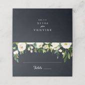 Greenery White Floral Royal Blue Wedding (Buitenkant ongevouwen)