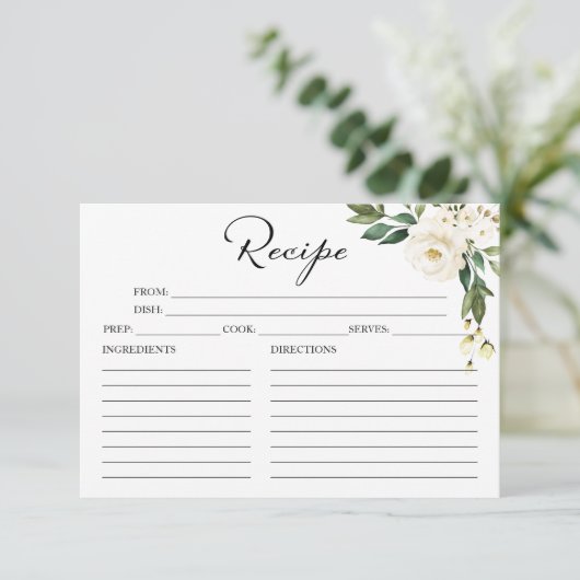 Greenery White Floral Vrijgezellenfeest Recipe Kaa (Staand voorkant)