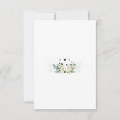 Greenery White Flowers Gold Song Request Wedding RSVP Kaartje (Achterkant)