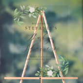 Greenery White Flowers Grey Baby shower Welkom Acryl Bord (Neutraal)