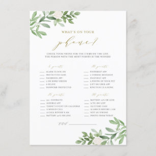 Greenery & White Flowers Wat is er op je telefoons Informatiekaartje