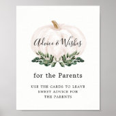 Greenery White Pumpkin Advice and Wwish Sign Poster (Voorkant)