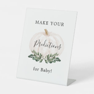 Greenery White Pumpkin maakt je voorspelling Reclamebord Met Voetstuk