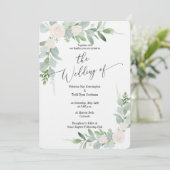 Greenery & White Wedding Invitation Design Kaart (Staand voorkant)