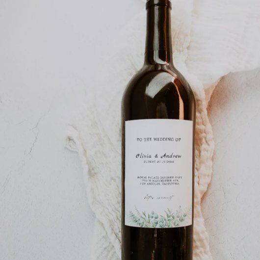 Greenery wijnfles label Sjabloon Wijn Etiket